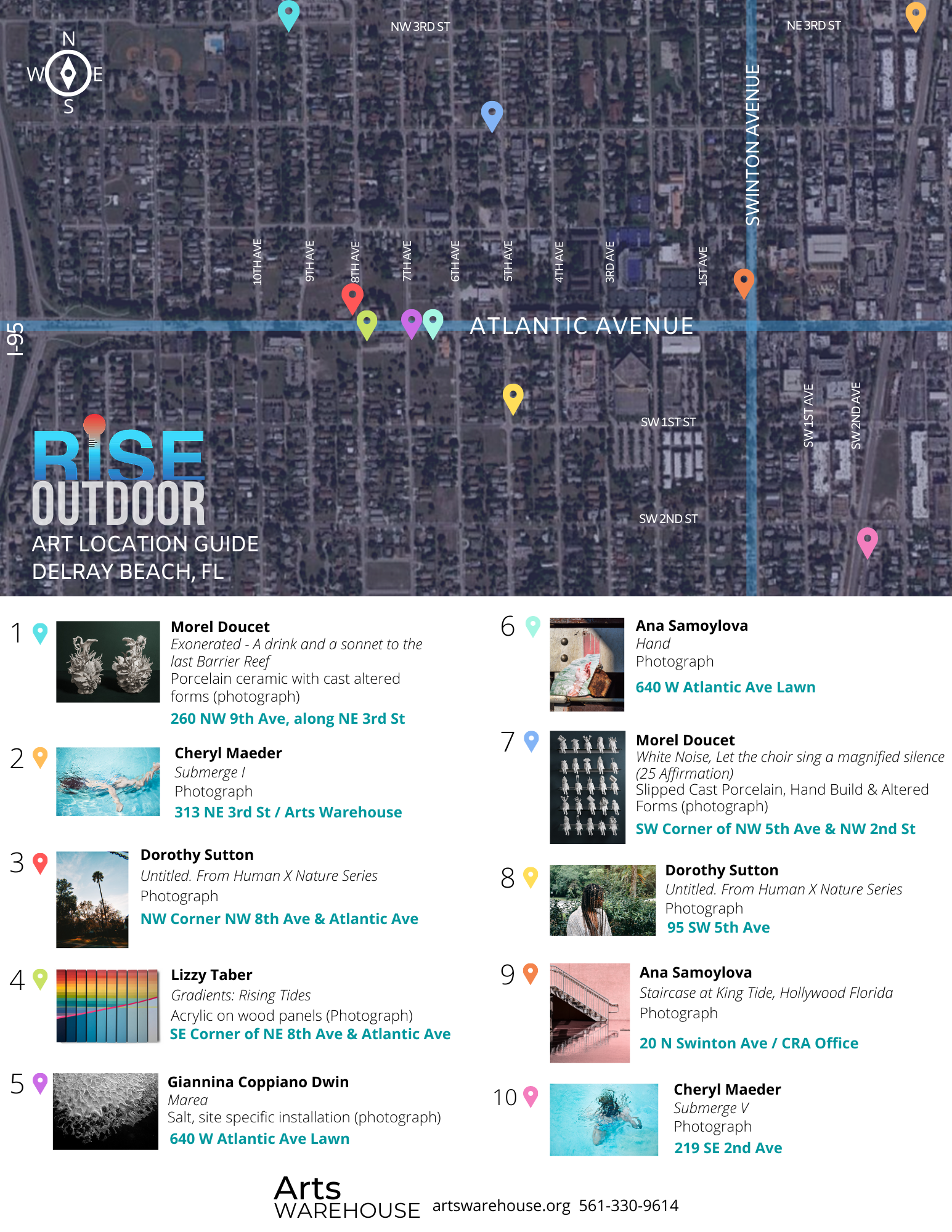 Map of the RISE outdoor art exhibition