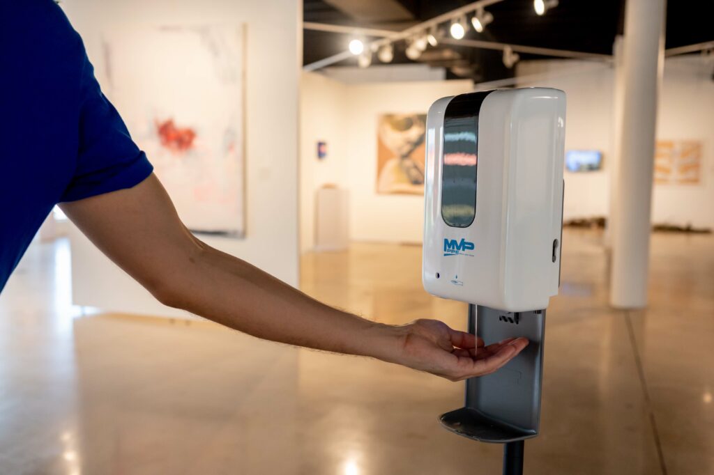 Sanitizer Station at Arts Warehouse