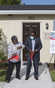 Shirley Johnson at ribbon cutting