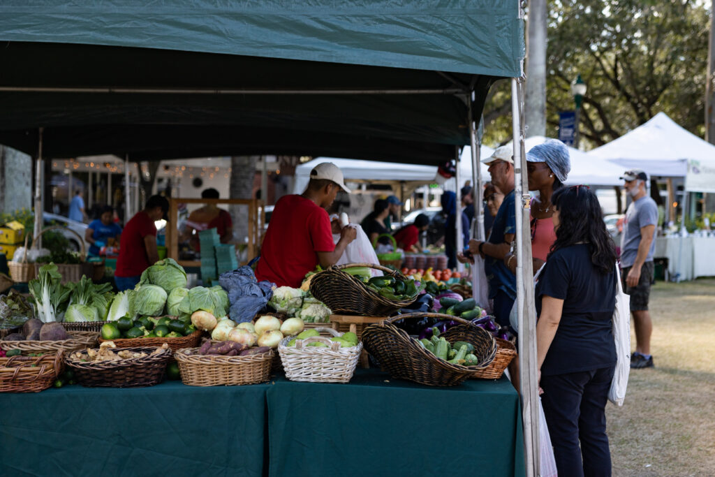 Produce vendor at the Delray Beach GreenMarket