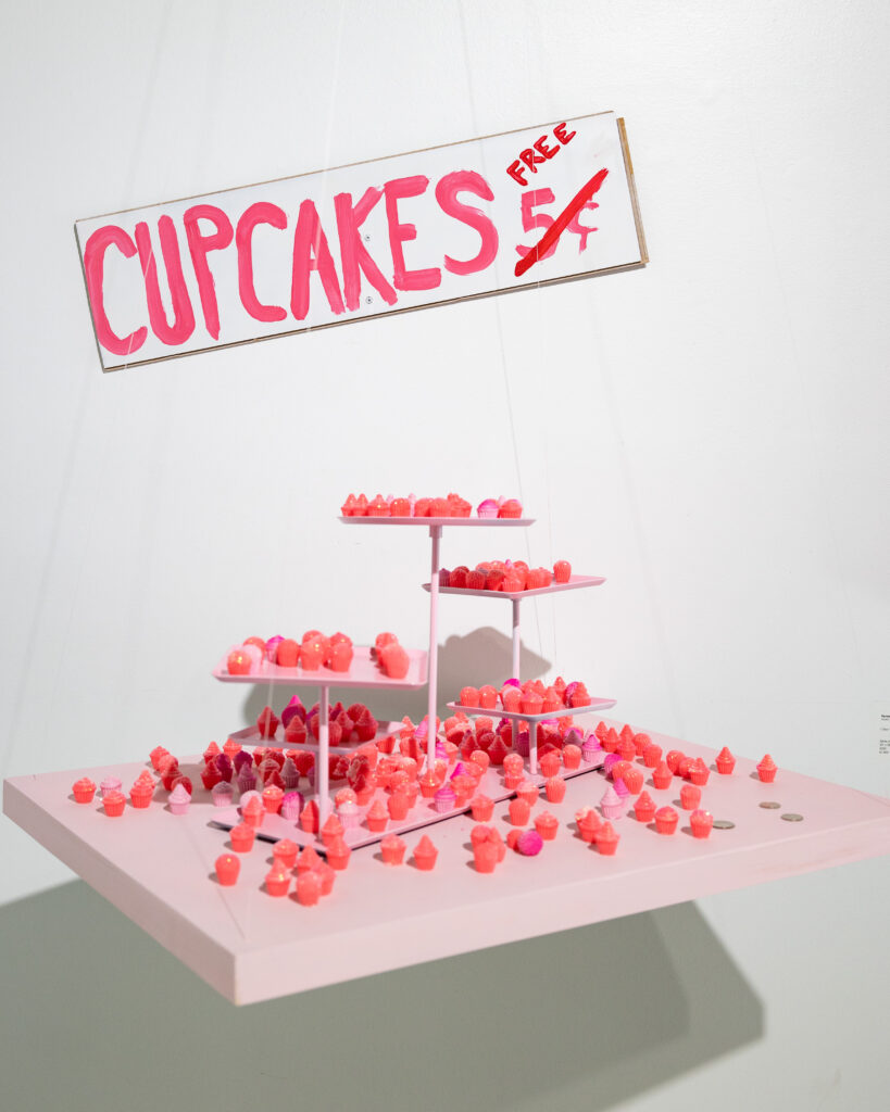 "Cupcake" artwork at the PINK exhibition