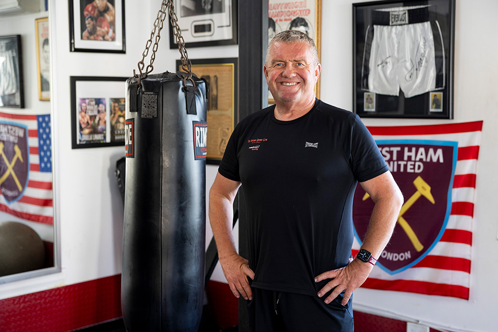 The owner the Phoenix Boxing Gym, Michael Hockton in his gym in Delray Beach Florida. 